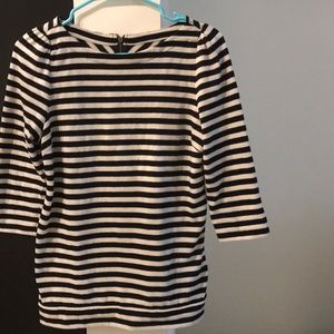 LOFT Black and White Striped Shirt